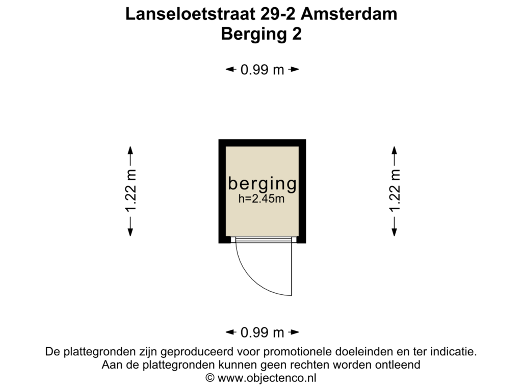 Bekijk plattegrond van BERGING 2 van Lanseloetstraat 29-2