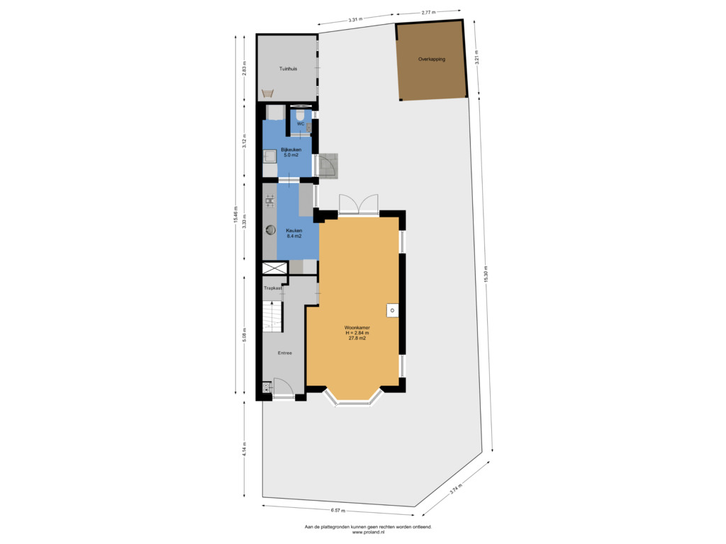 Bekijk plattegrond van Begane Grond Met Kavel van Prins Bernhardstraat 22