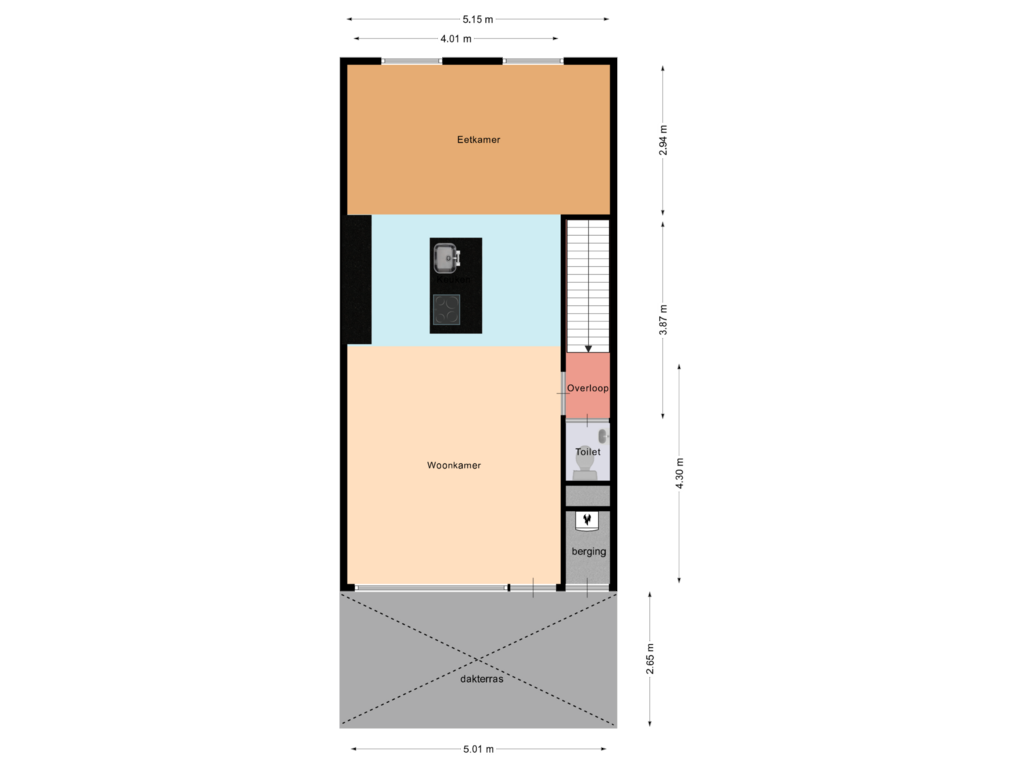 Bekijk plattegrond van Verdieping van Roserije 221-C