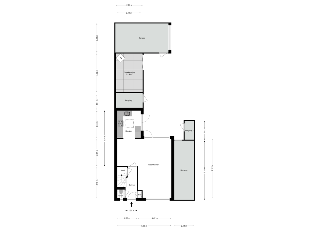 View floorplan of Begane Grond of Floris V straat 30