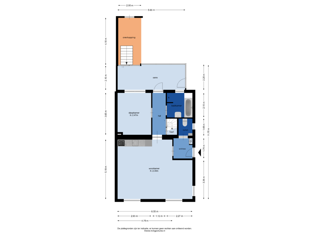 Bekijk plattegrond van begane grond van Oudemolensedijk 67