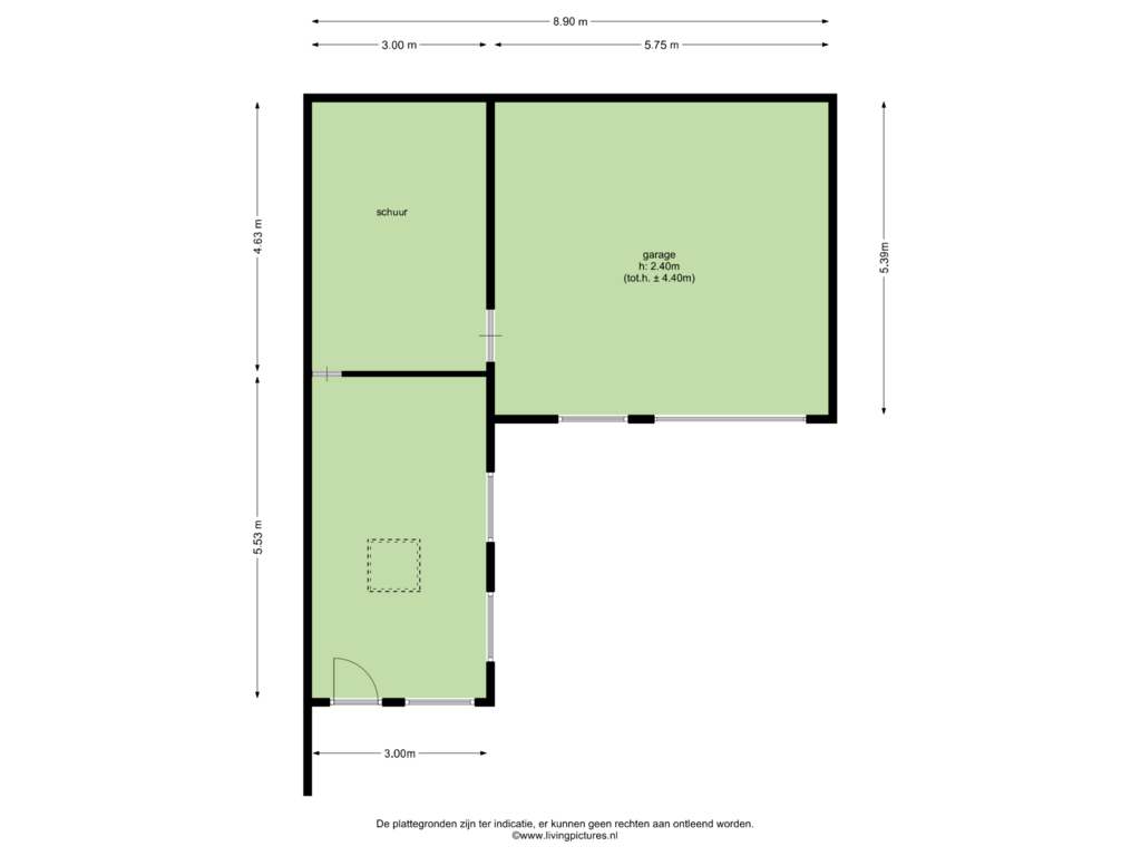 Bekijk plattegrond van garage van Oudemolensedijk 67