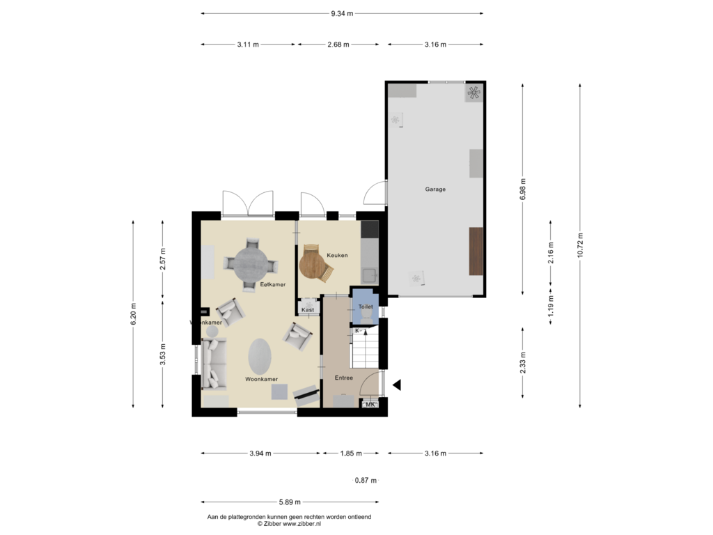 Bekijk plattegrond van Begane grond van Hofstraat 4