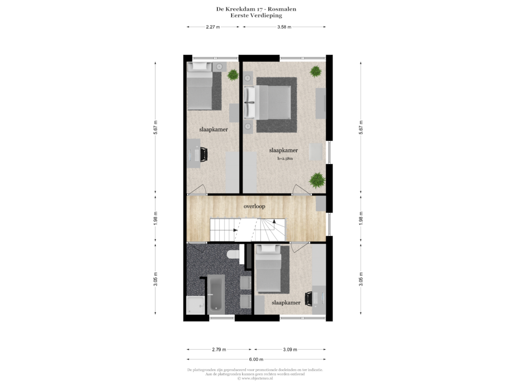 Bekijk plattegrond van EERSTE VERDIEPING van De Kreekdam 17