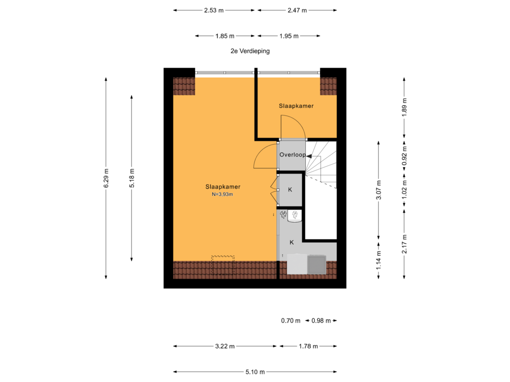 Bekijk plattegrond van 2e Verdieping van Mary Dresselhuysweg 20