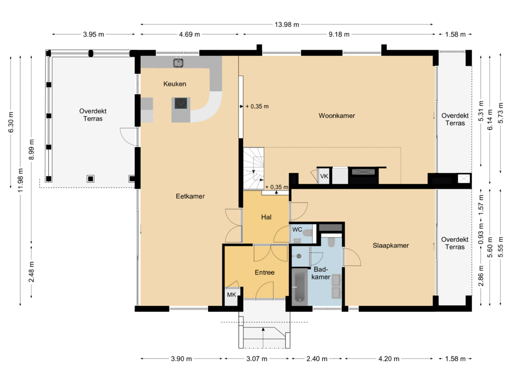 View floorplan of Niveau Entree of Klarenweg 45