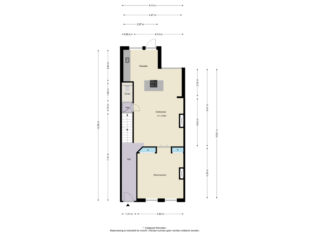 Bekijk plattegrond van Begane grond van Hommelseweg 343