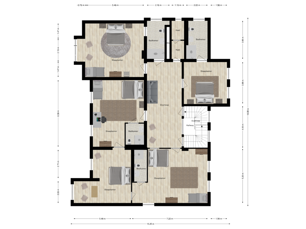 View floorplan of Tweede verdieping of Bahnhofstraße 239