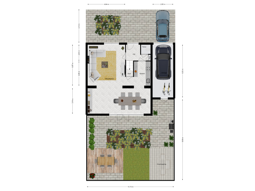 View floorplan of Begane Grond met tuin of Veerdonk 1