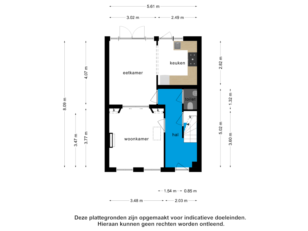 View floorplan of Begane grond of Prins Hendrikstraat 196