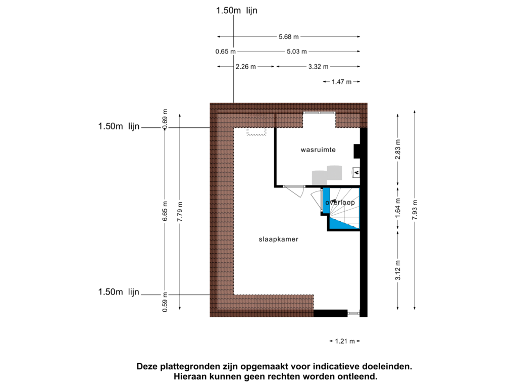 View floorplan of 2e verdieping of Prins Hendrikstraat 196