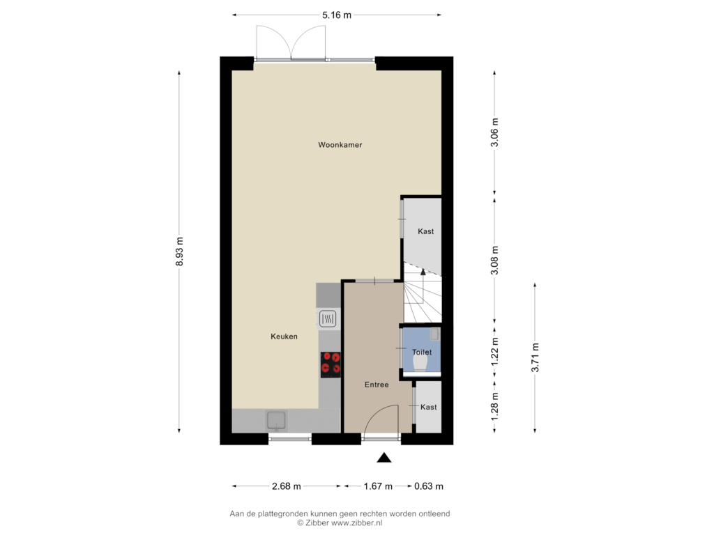 Bekijk plattegrond van Begane Grond van Hoefsetuin 15