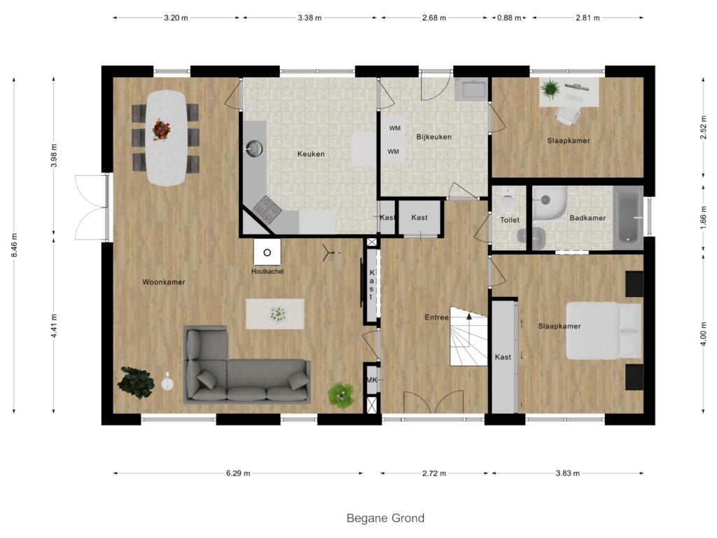 Bekijk plattegrond van Begane Grond van Parallelweg 39