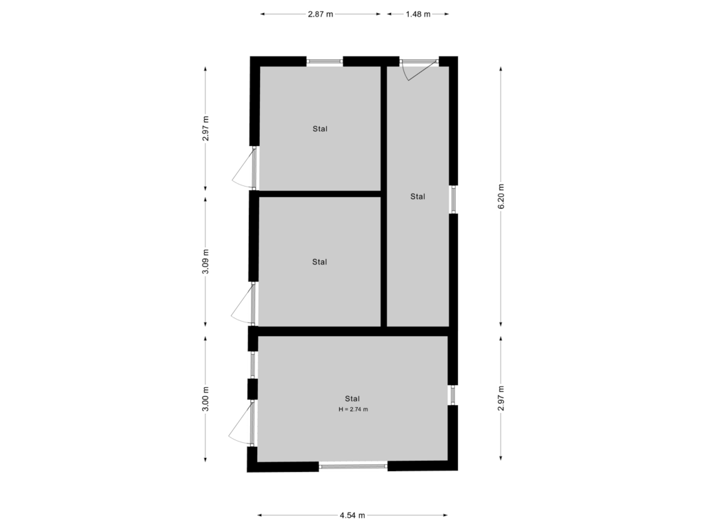 Bekijk plattegrond van Stal 1 (BG) van Abbewerveweg 5