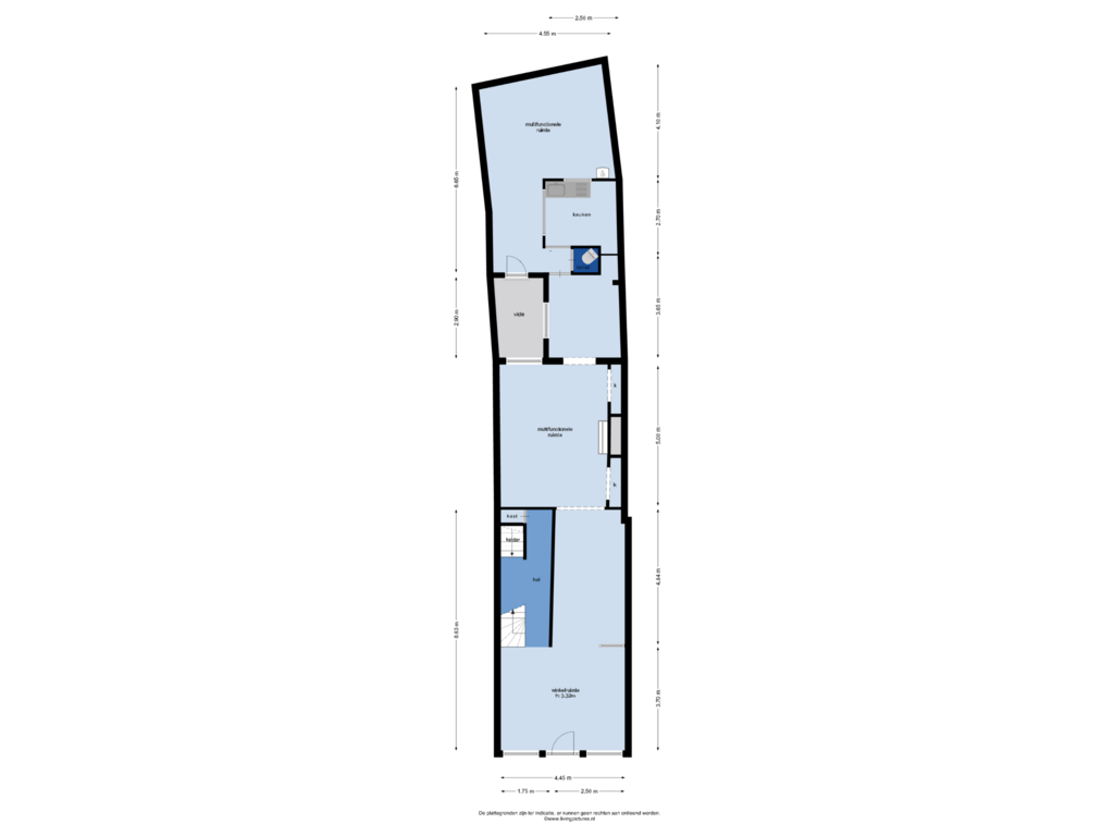 View floorplan of begane grond of Kortemeestraat 7