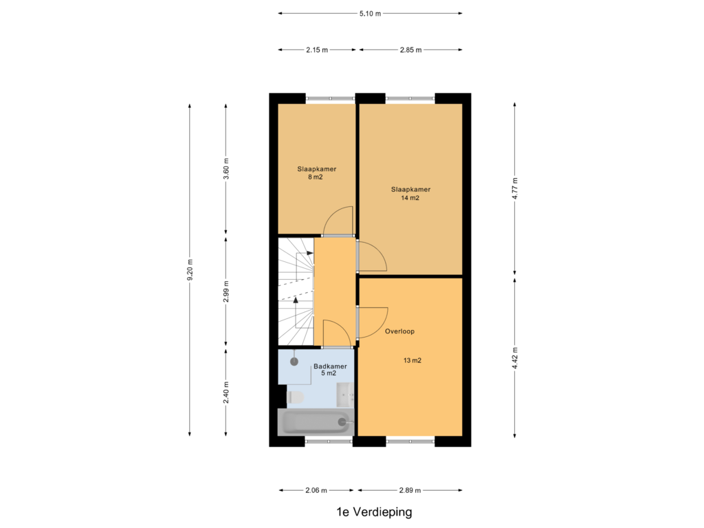 Bekijk plattegrond van 1e Verdieping van Snoystraat 48