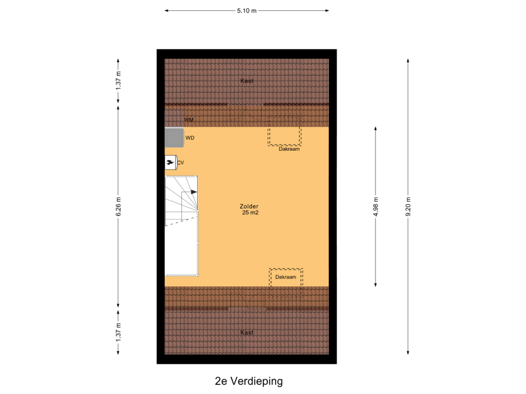 Bekijk plattegrond van 2e Verdieping van Snoystraat 48