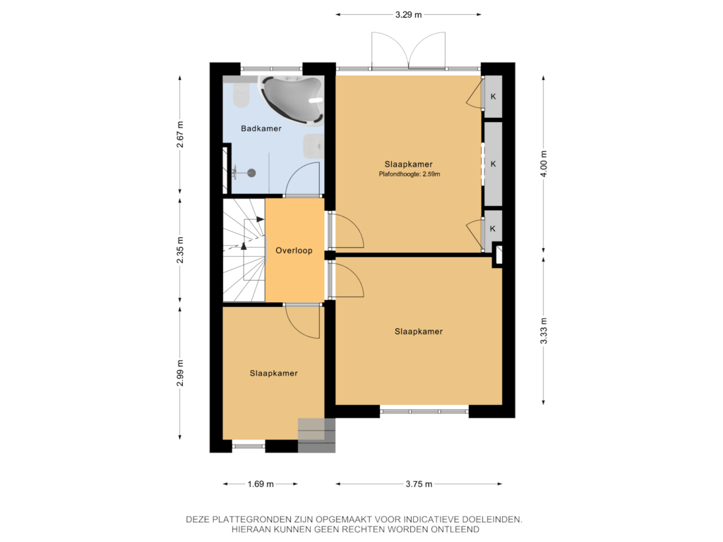 Bekijk plattegrond van 1e verdieping van Stationsweg 56