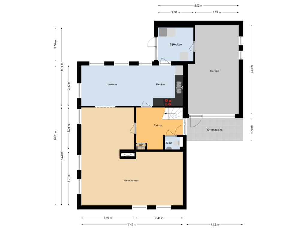 Bekijk plattegrond van Begane grond van Meeuwenweg 10