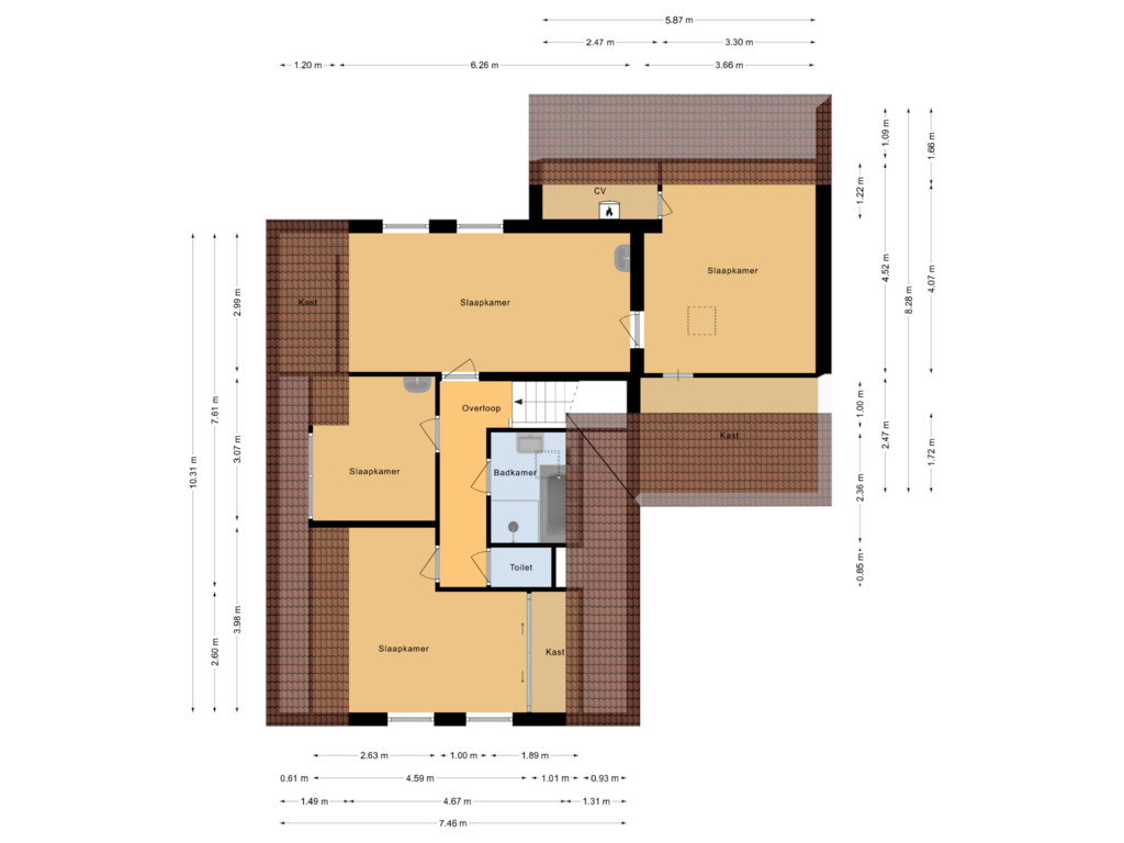 Bekijk plattegrond van Eerste verdieping van Meeuwenweg 10