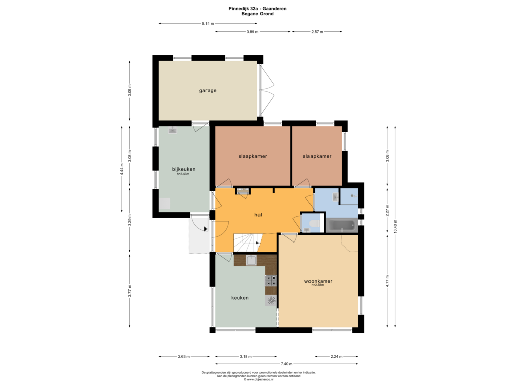 Bekijk plattegrond van BEGANE GROND van Pinnedijk 32-A