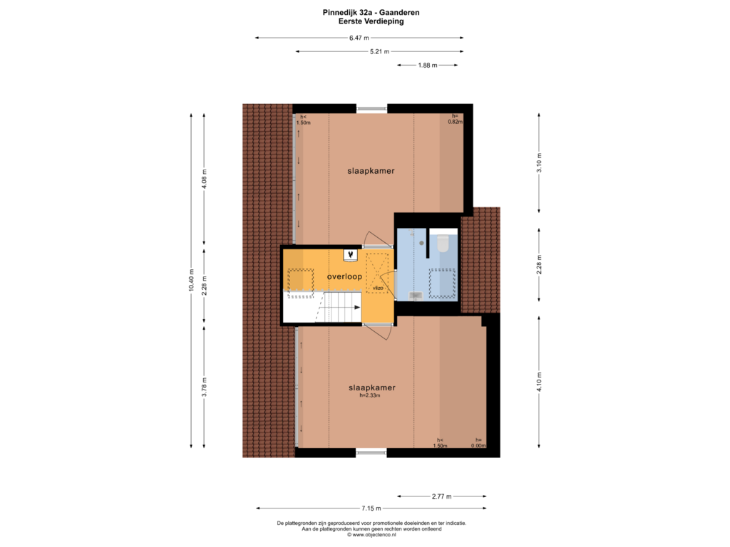 Bekijk plattegrond van EERSTE VERDIEPING van Pinnedijk 32-A