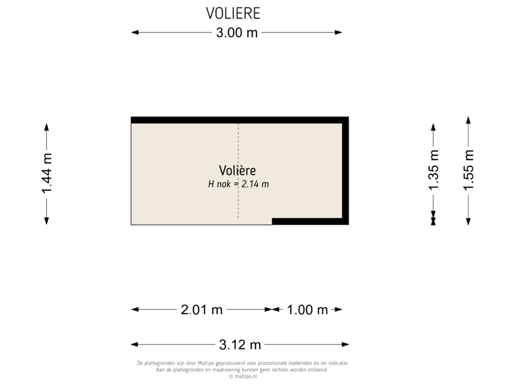 Bekijk plattegrond van Volière van Smachtkamp 1-D