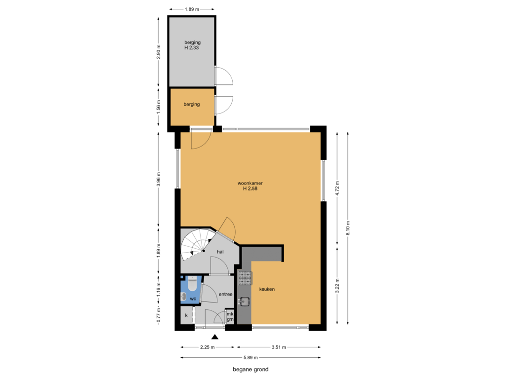 Bekijk plattegrond van begane grond van Van Duivenvoordelaan 90