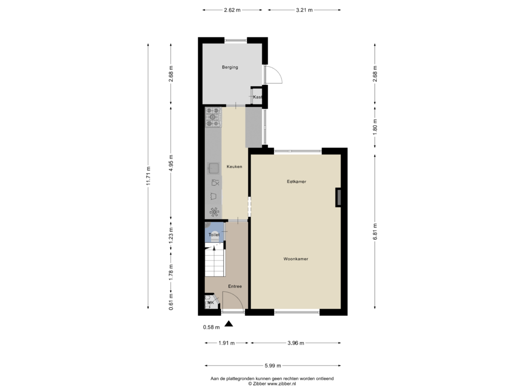 View floorplan of Begane Grond of Wilhelminastraat 18