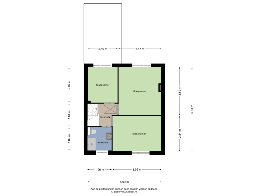 View floorplan of Eerste Verdieping of Wilhelminastraat 18