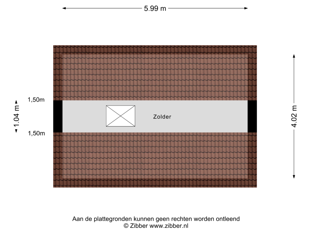 View floorplan of Zolder of Wilhelminastraat 18