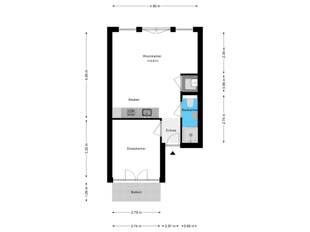 Bekijk plattegrond van 1e Verdieping van Czaar Peterstraat 169-A