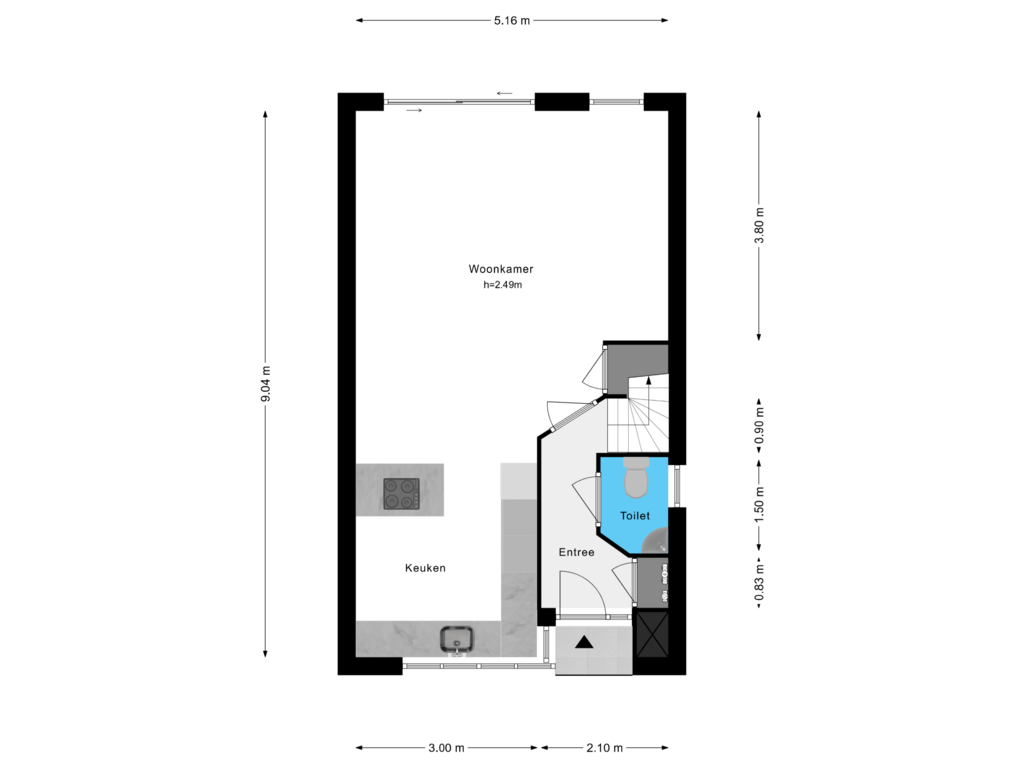 View floorplan of Begane Grond of Meidoornplein 14