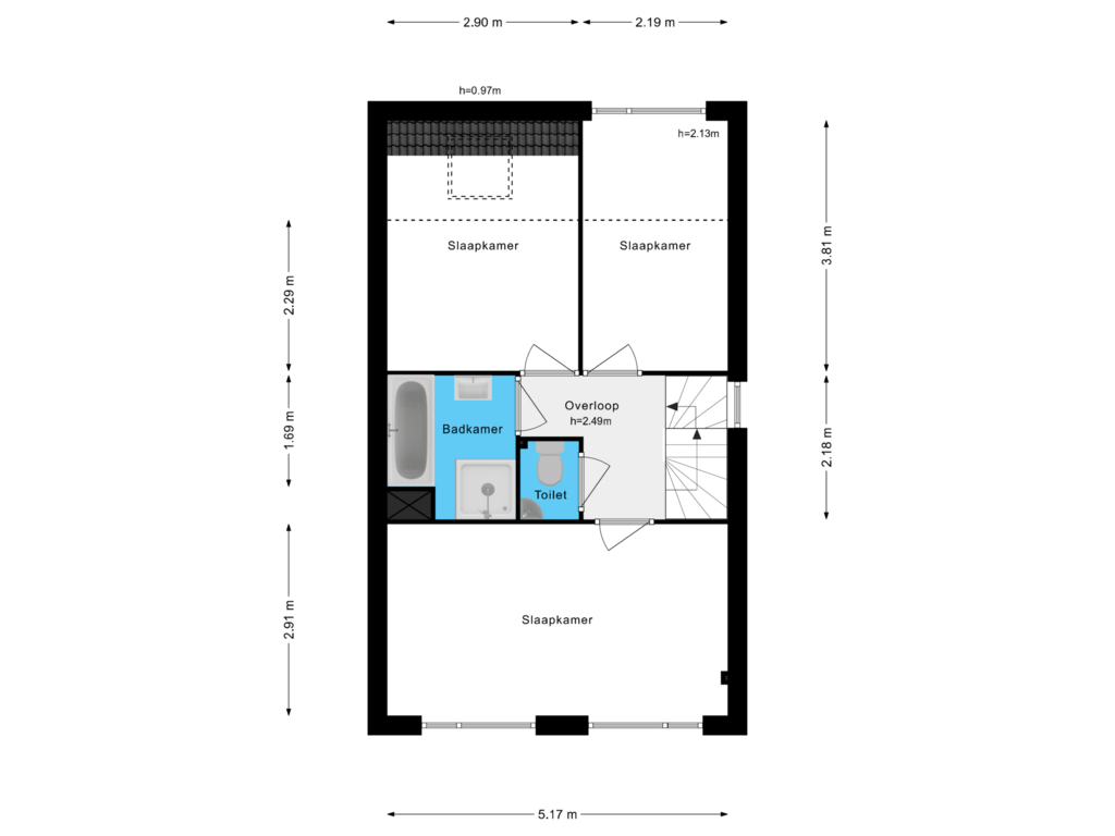 View floorplan of 1e Verdieping of Meidoornplein 14