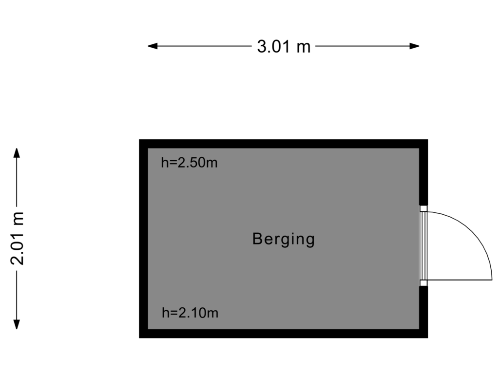 View floorplan of Berging of Meidoornplein 14