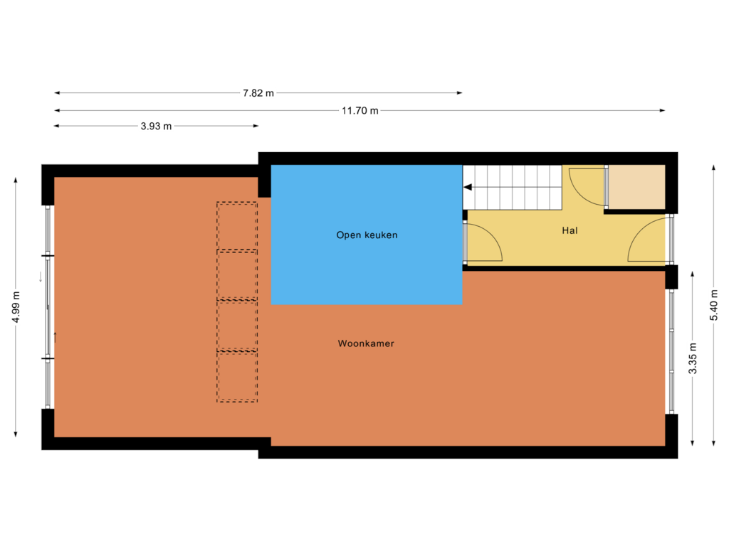 View floorplan of Parterre of Byzantiumstraat 41