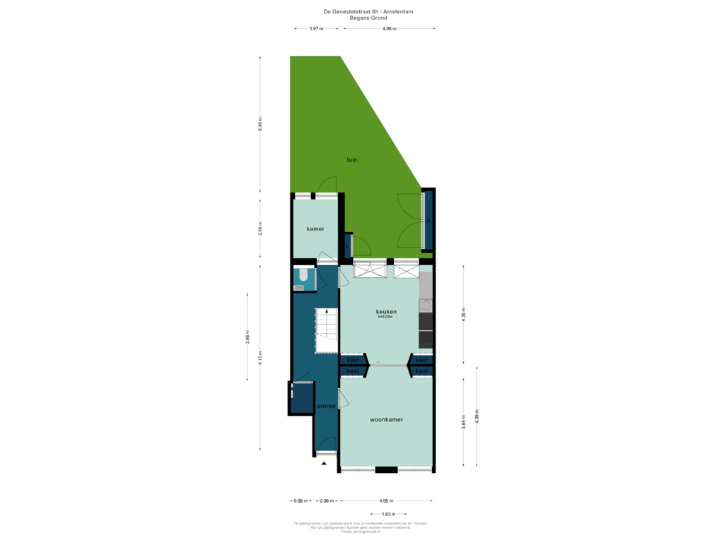 View floorplan of BEGANE GROND of De Genestetstraat 6-H