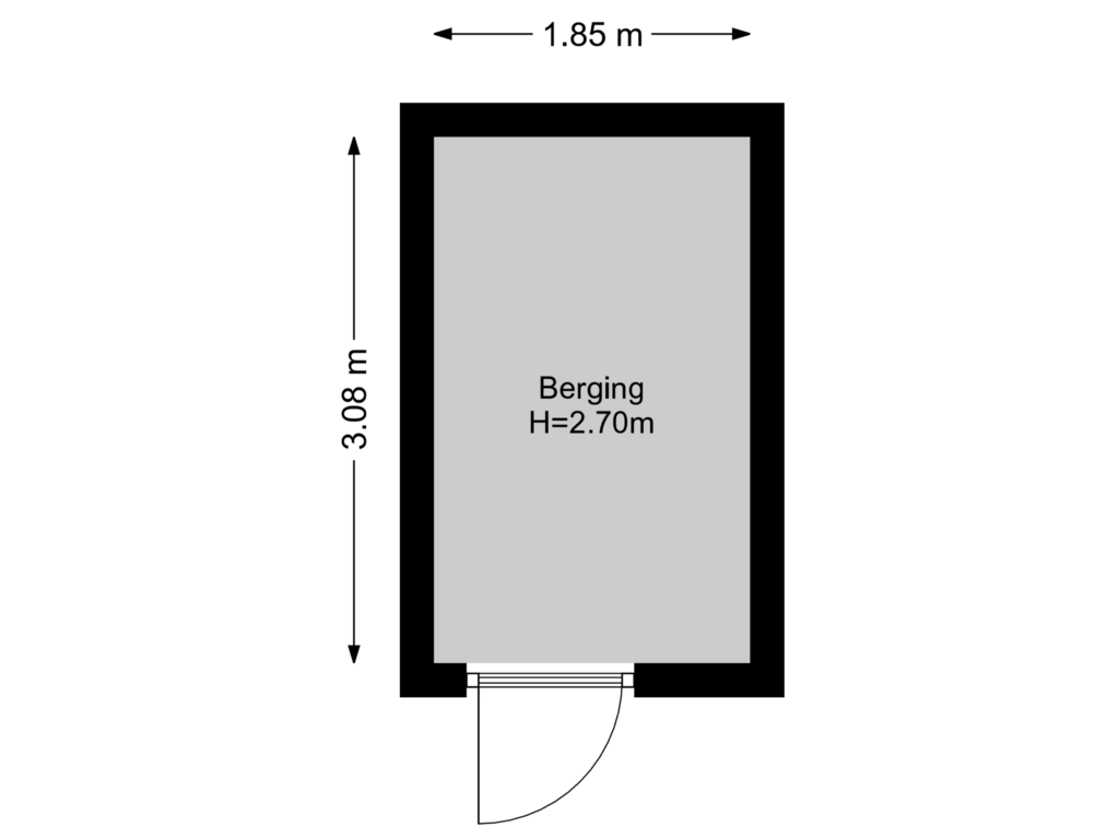 View floorplan of Berging of Bottelarijstraat 25