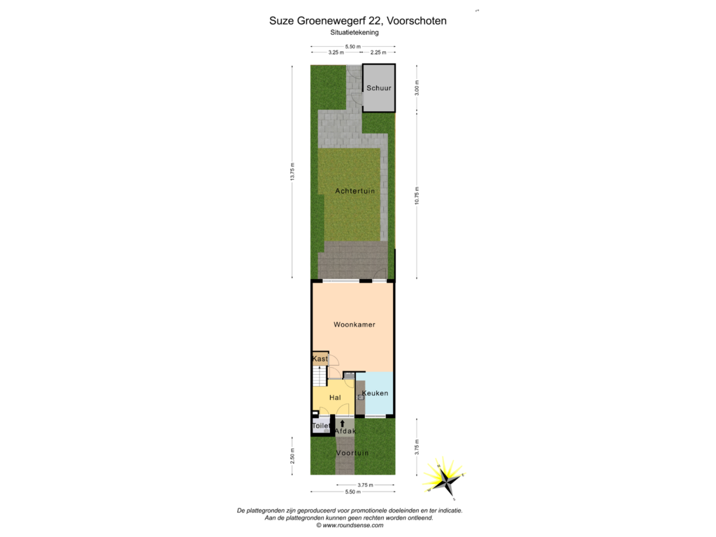 Bekijk plattegrond van Situatietekening van Suze Groenewegerf 22