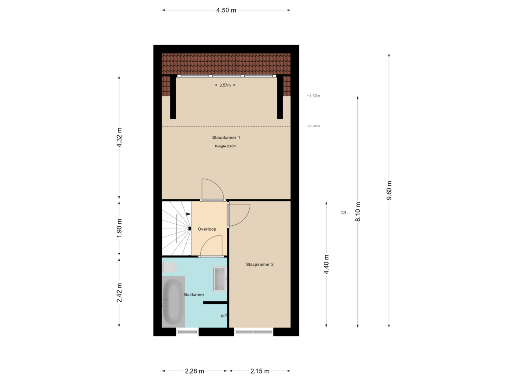 Bekijk plattegrond van 1e Verdieping van Breedewaij 9