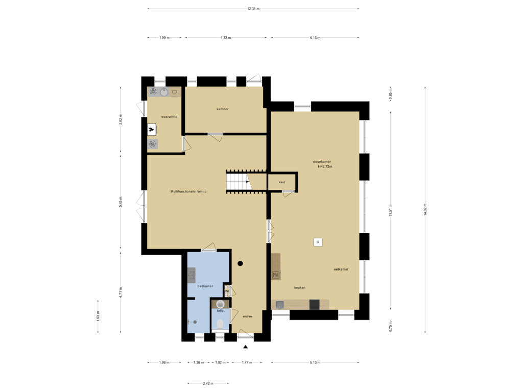 View floorplan of Begane Grond of Midden 63