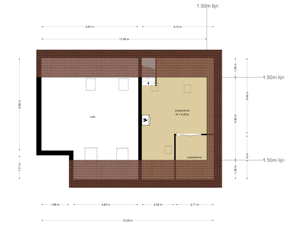 View floorplan of Tweede Verdieping of Midden 63