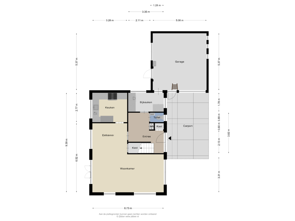 Bekijk plattegrond van Begane grond van Kolonieweg 30