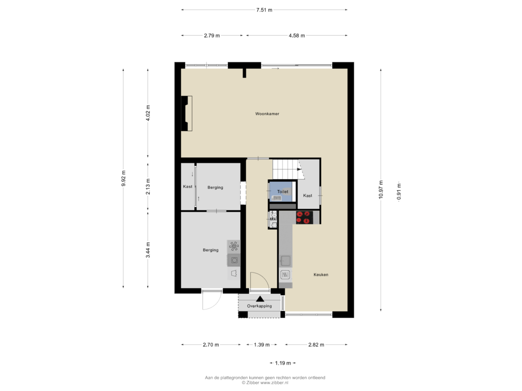 View floorplan of Begane grond of Grotenhoeklaan 5