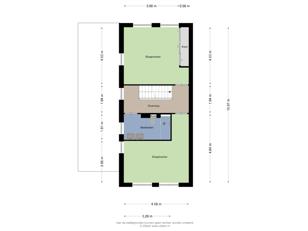 View floorplan of Eerste verdieping of Grotenhoeklaan 5