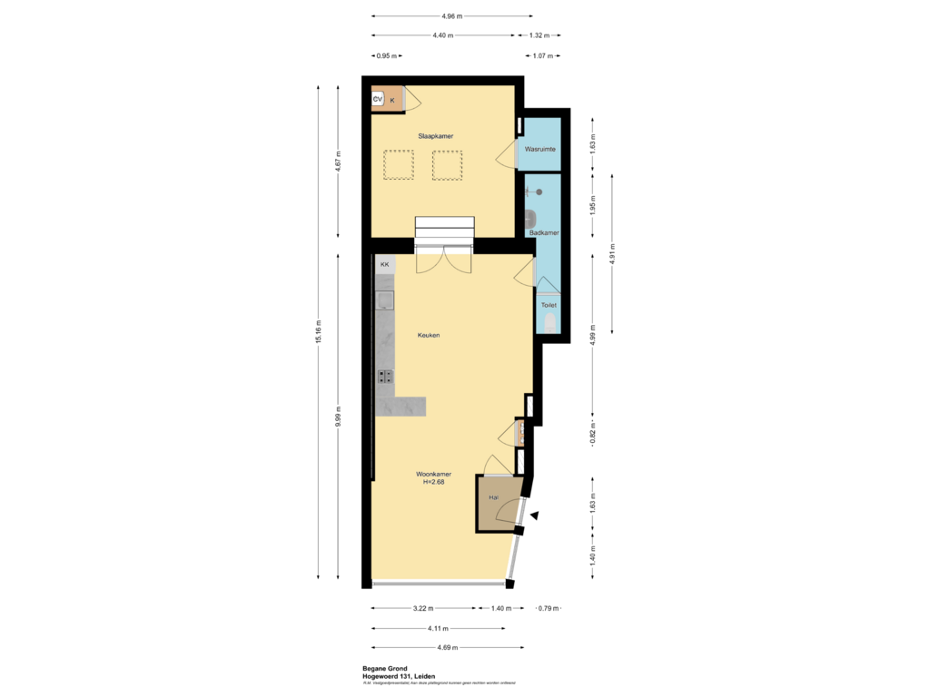 View floorplan of Begane Grond of Hogewoerd 131