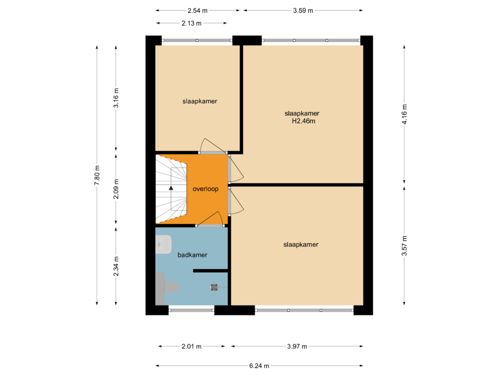 Bekijk plattegrond van Eerste verdieping van De Hazelaar 97