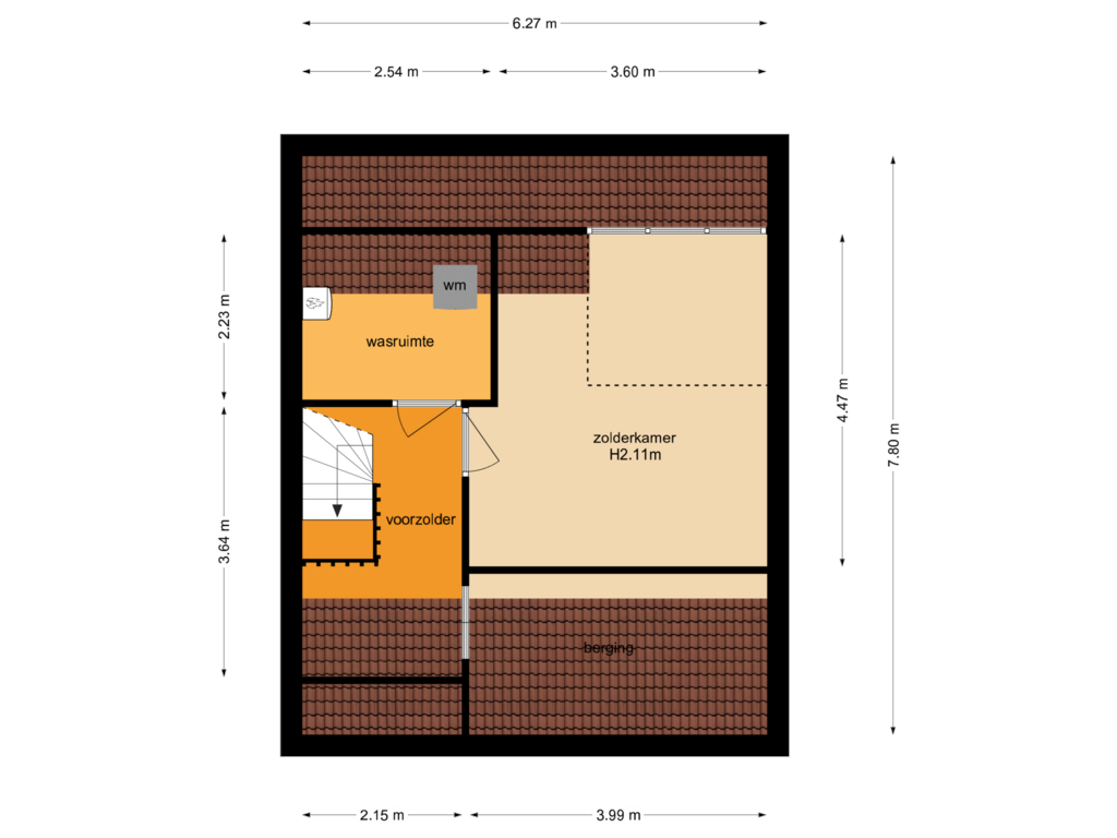 Bekijk plattegrond van Zolder van De Hazelaar 97