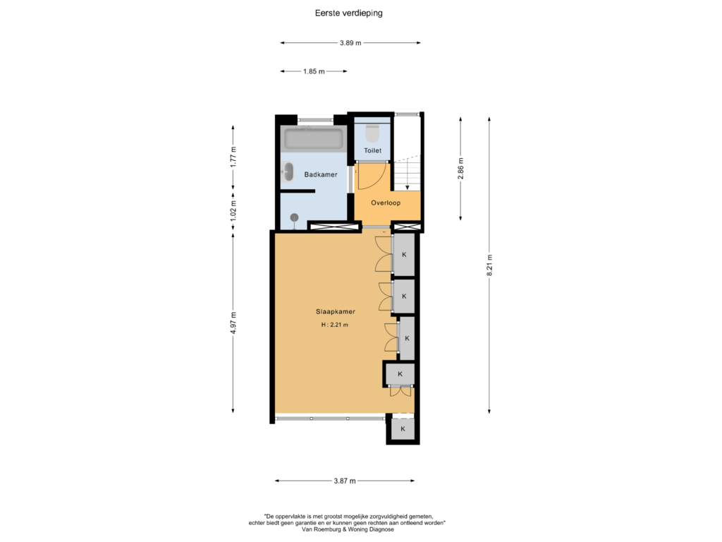 Bekijk plattegrond van Eerste verdieping van Jacob van Lennepstraat 30-H