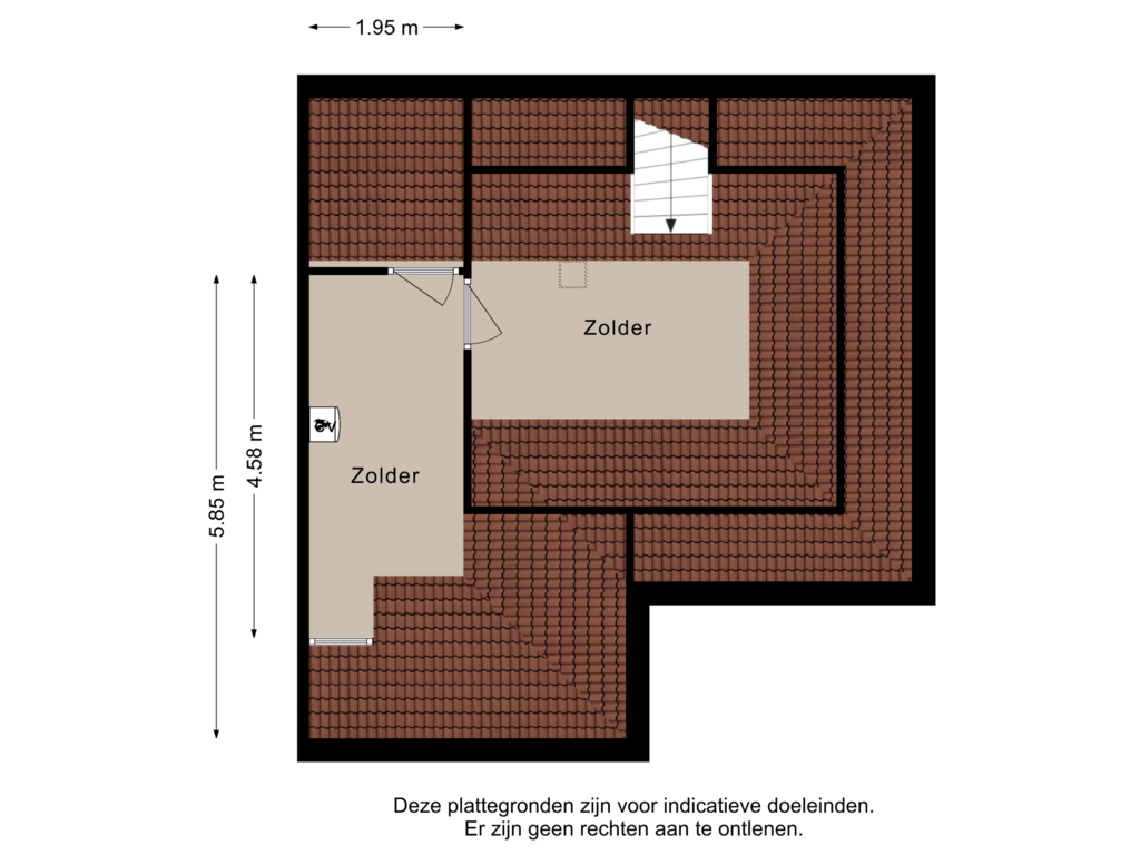 View floorplan of 2e Verdieping of Kanaalstraat 39